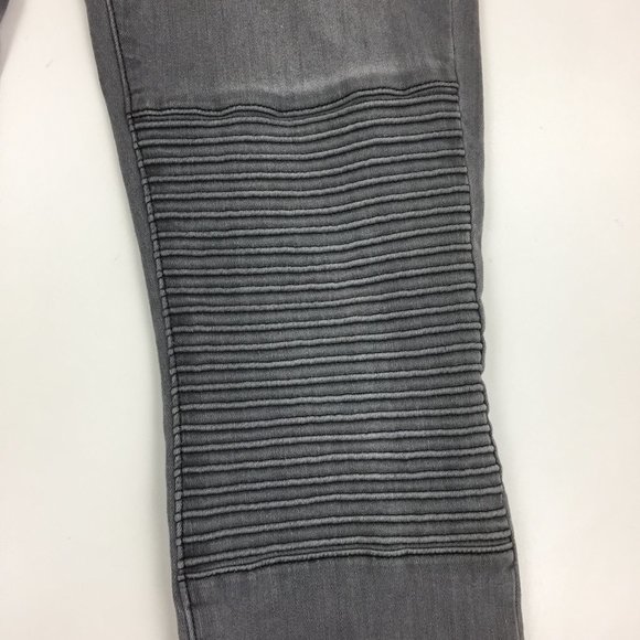 J BRAND Onyx Gray Wash NICOLA Knee Detailing Moto Skinny Jeans - Picture 8 of 15